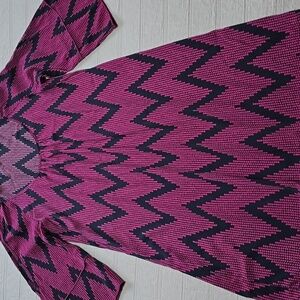 Glam Pink & Black Chevron Cold Shoulder Tunic Dress Women's Six XS